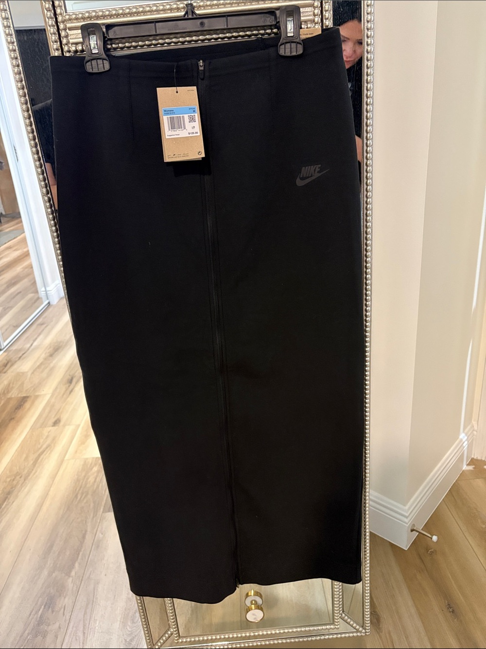 Nike Black Pencil Midi Skirt with Front Seam